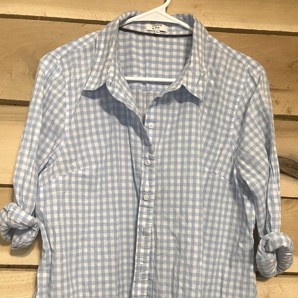 Crown And Ivy Gingham Button Down shirt
